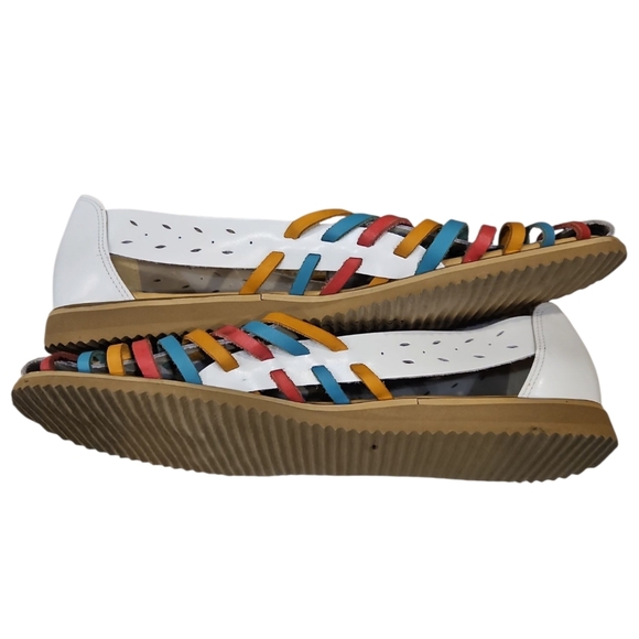 ComfortView SZ 11W Multicolor Leather Huarache Closed Toe Slip On Flat - Picture 5 of 8